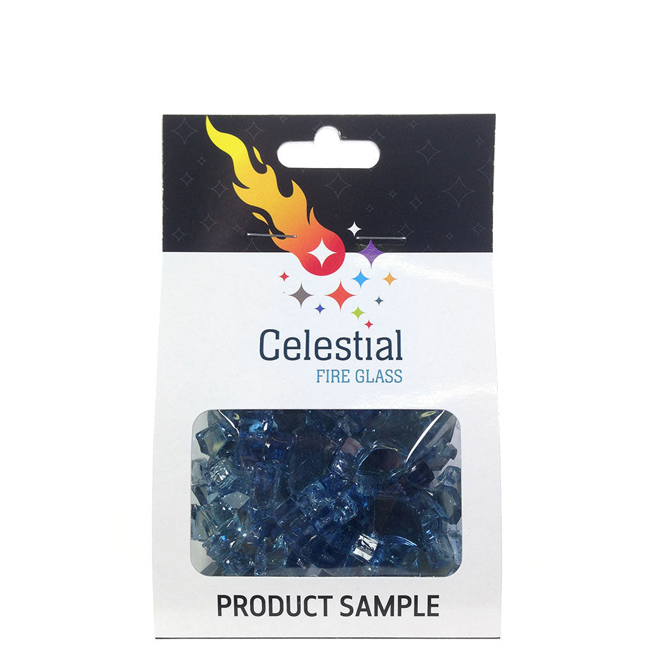 Tempered Fire Glass - 1/4" Neptune Blue Reflective