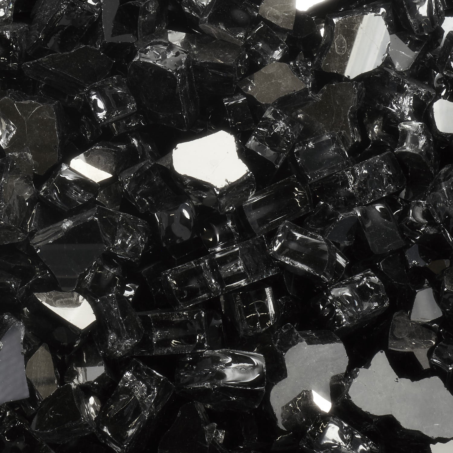 Tempered Fire Glass - 1/2" Dark Matter Black Reflective