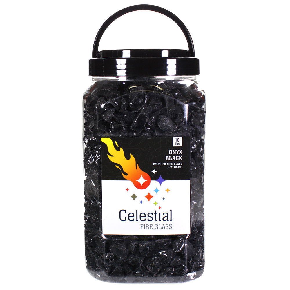 10lb jar of obsidian black crushed fireglass