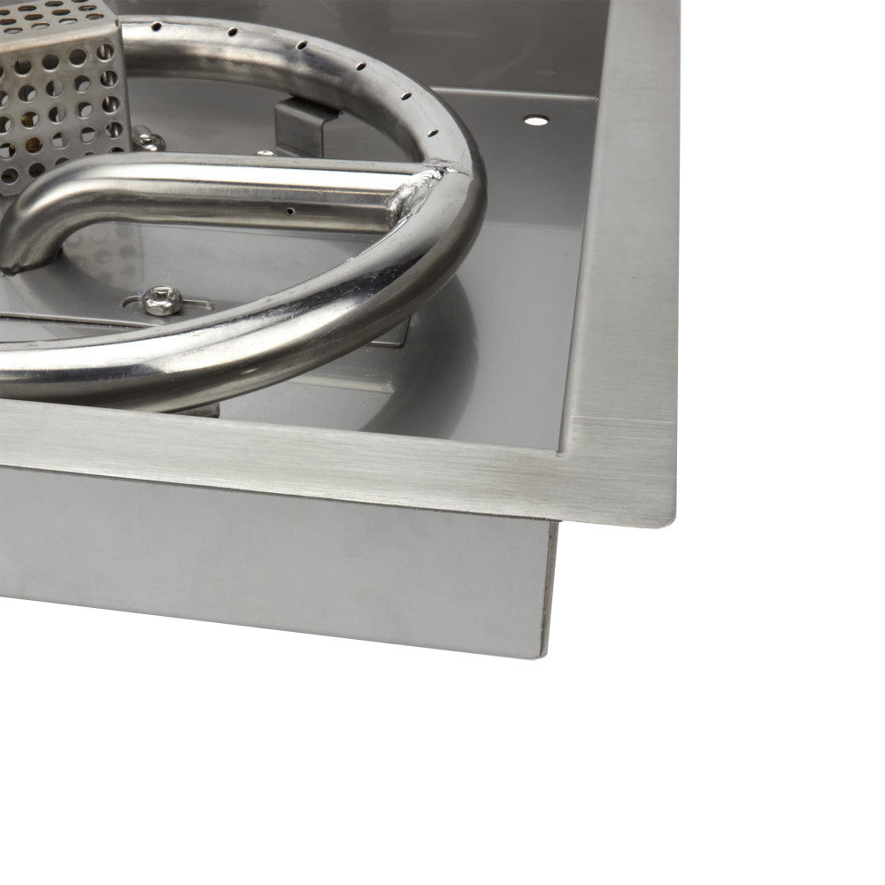 Close up of the lip and 304 Stainless steel of our 10" CSA Certified burner kit for propane