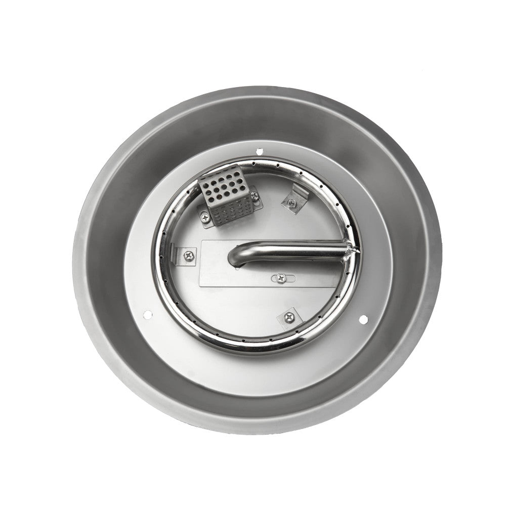 Overhead view of the pan of a 10" Round Celestial CSA Certified fire pit kit