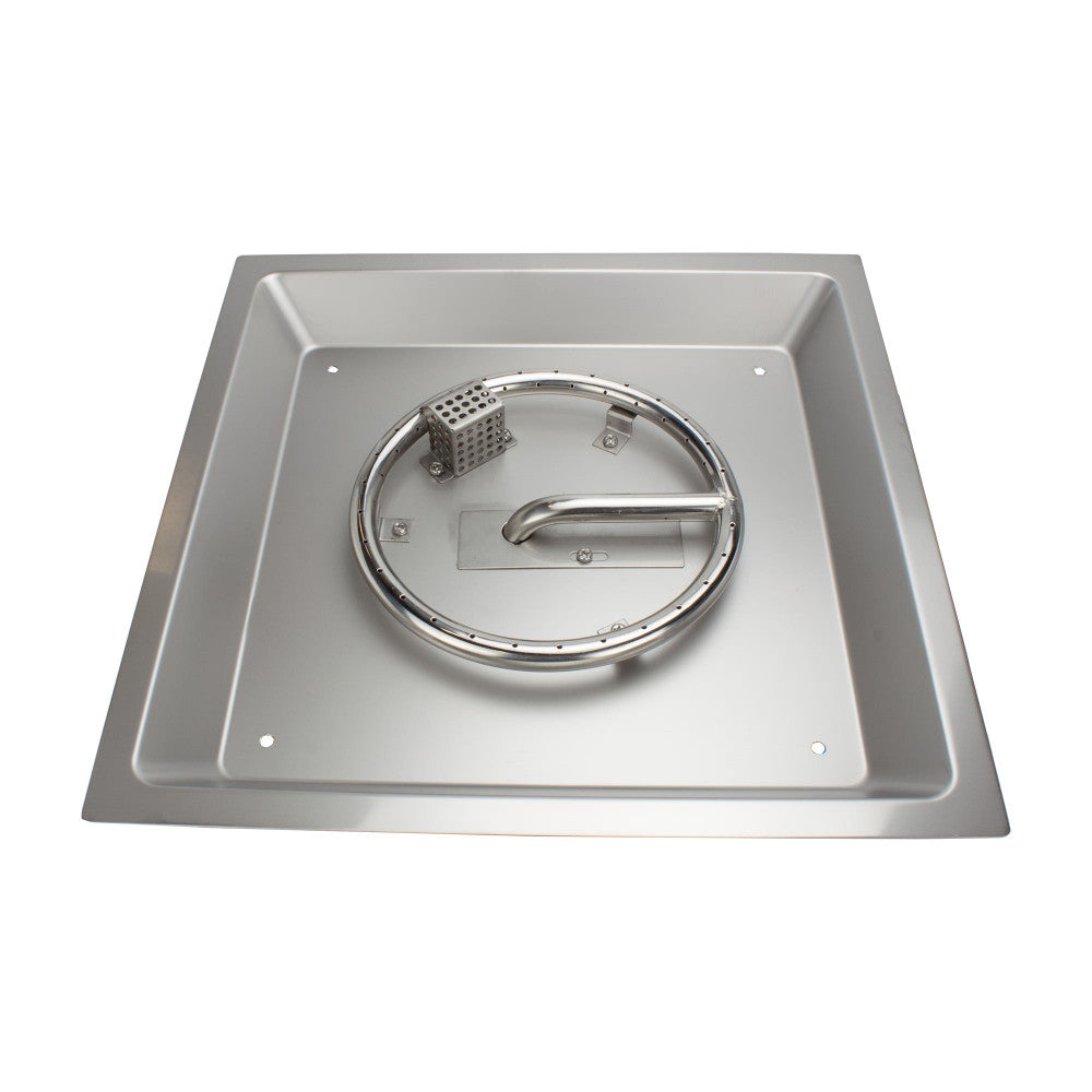The burner pan of a 17" Square CSA Certified burner kit