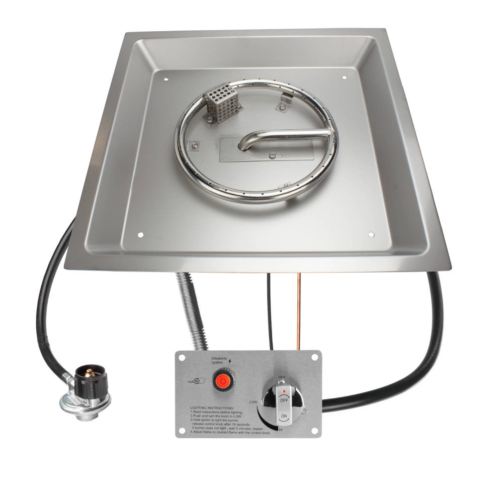 CSA Certified Fire Table Kit.  17" Square - propane or natural gas with conversion kit.