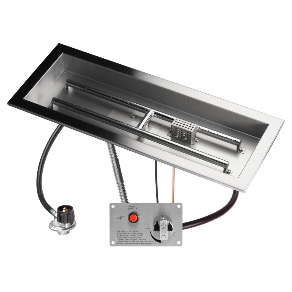 CSA 24" x 8" fire pit burner kit for propane.