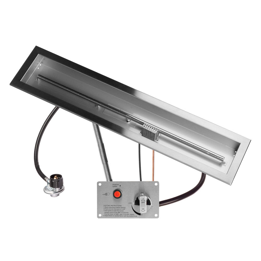 CSA Certified burner kit for outdoor fire pits.  36" by 6" linear design with propane gas.