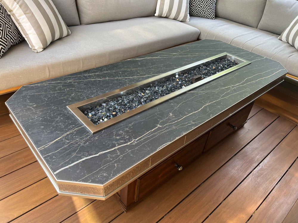 48" x 6" CSA Certified Fire Pit Burner Kit in a Porcelain fire pit table