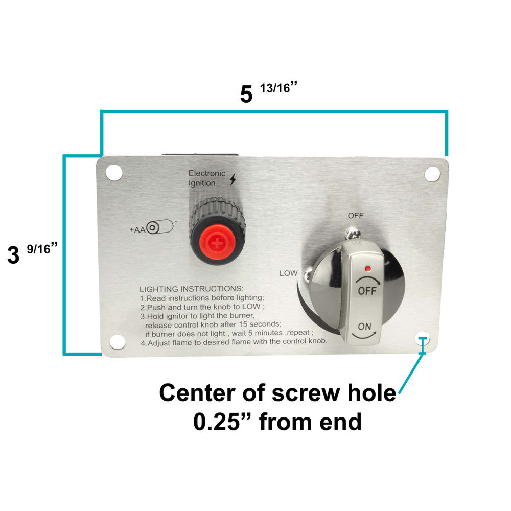 The mountable control panel for Celestial's CSA fire pit kits