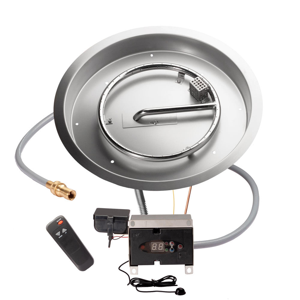 Celestial 19" Round Remote Control Fire Pit Kit for Natural Gas
