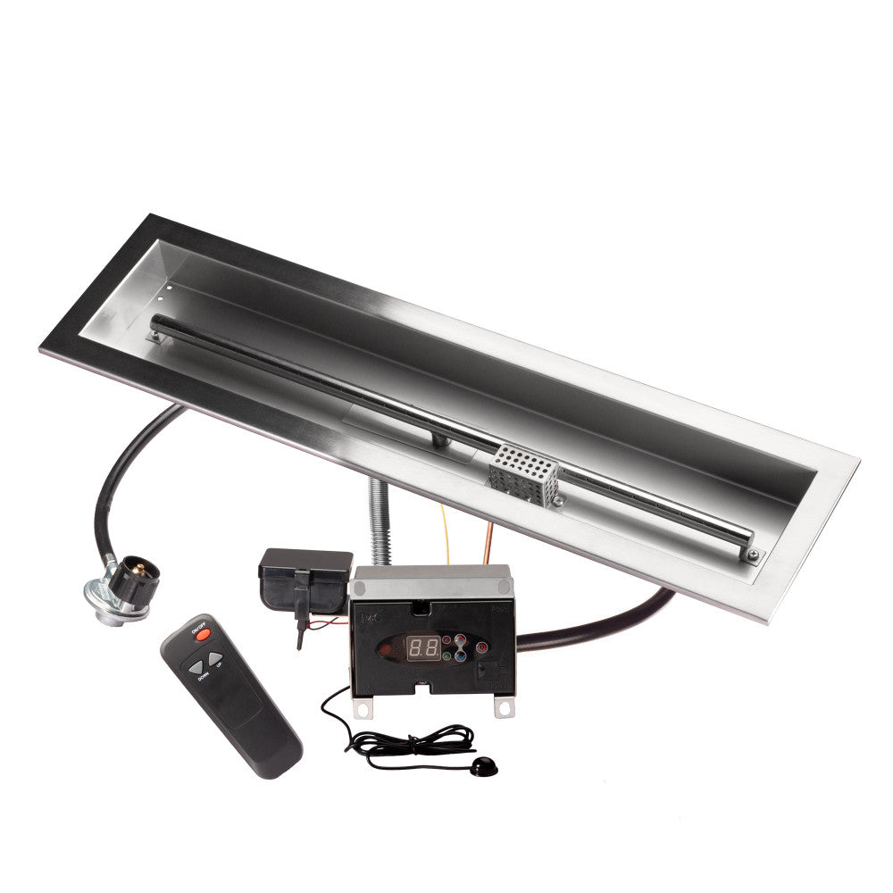 Celestial 30" x 6" Remote Control fire pit burner kit for propane