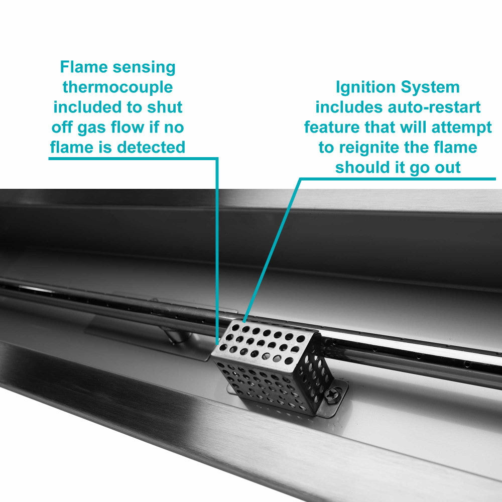 30" x 6" remote control fire pit kit ignition system