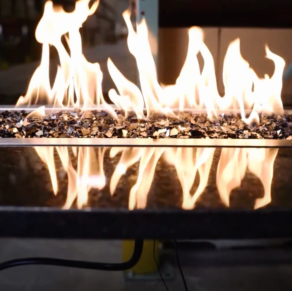 Tempered Fire Glass - 1/4" Dark Matter Black Reflective