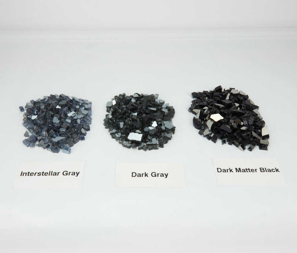 A comparison of our Gray and Black fire glass.