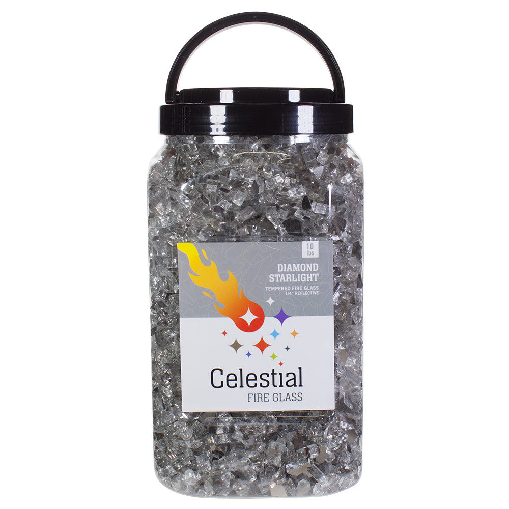 Tempered Fire Glass - 1/4" Diamond Starlight Reflective