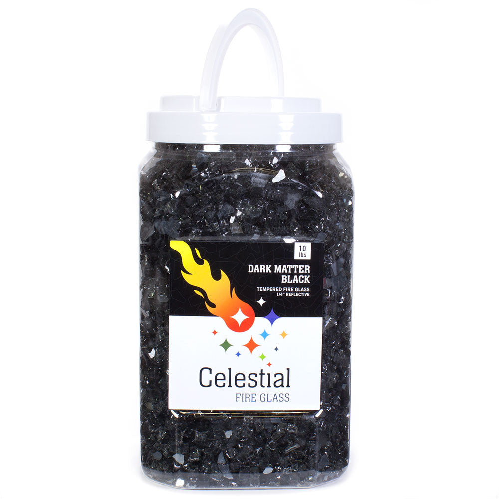 Tempered Fire Glass - 1/4" Dark Matter Black Reflective
