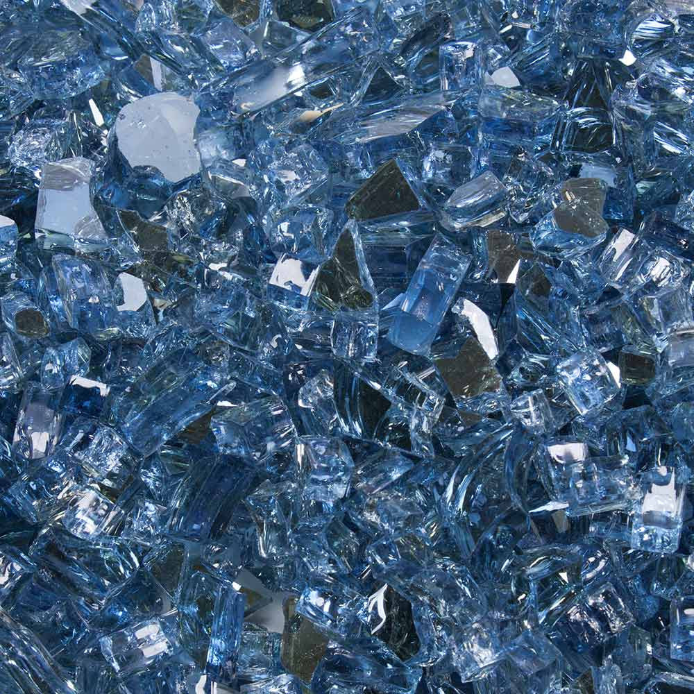 Tempered Fire Glass - 1/4" Neptune Blue Reflective