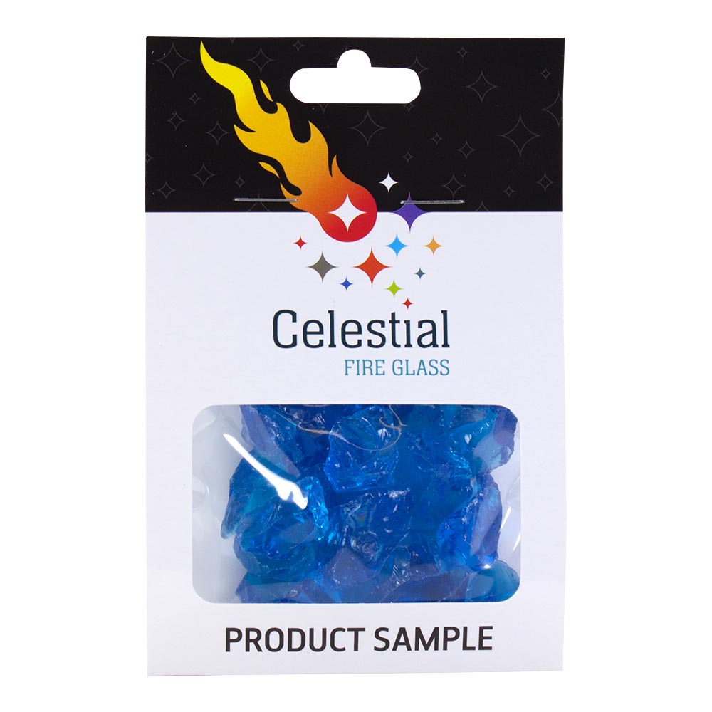 Crushed Fire Glass - Tropical Blue 1/2" to 3/4"
