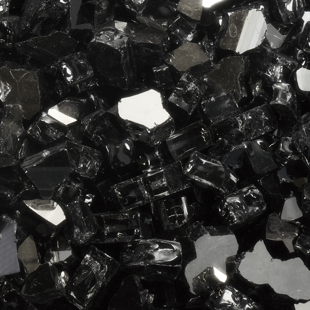 Tempered Fire Glass - 1/2" Dark Matter Black Reflective