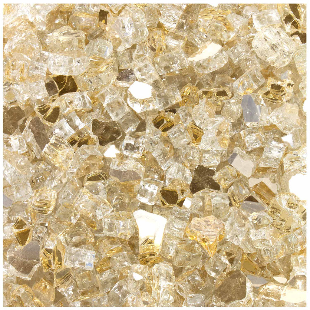 Tempered Fire Glass - 1/2" Sunstorm Gold Reflective