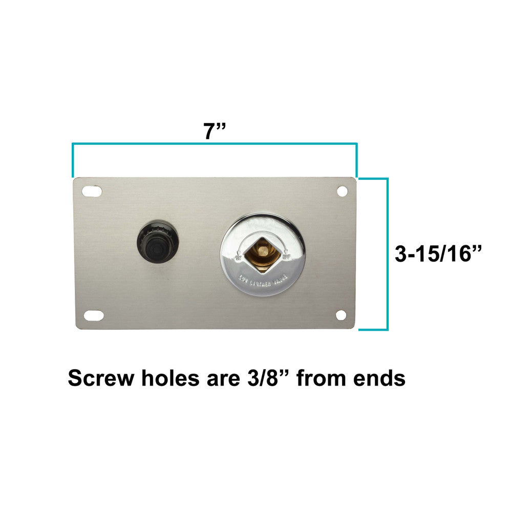 LP Burner Connection kit's mounting plate measurements for accurate installation