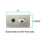 LP Burner Connection kit's mounting plate measurements for accurate installation
