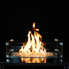 Flame Guard on an 18" x 6" burner pan in use