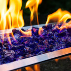 Medium view of purple blue Crushed Fire Glass 