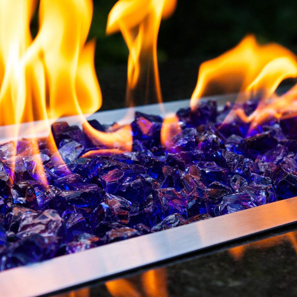 Medium view of purple blue Crushed Fire Glass 