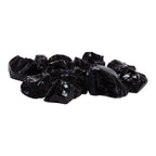 Pieces of pitch-black rough fire glass