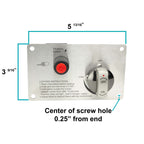 The control panel of our 36" x 6" CSA Certified fire pit kit. Features a push button spark ignition and flame control valve. 