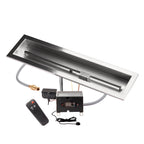 30" x 6" natural gas remote control fire pit burner kit by Celestial Fire Glass