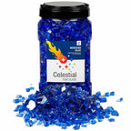 Meridian Blue Tempered Fire Glass - Packaged in Easy to Use Jars.