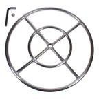 18" Round Fire Pit Burner Ring, Stainless Steel, Double Ring
