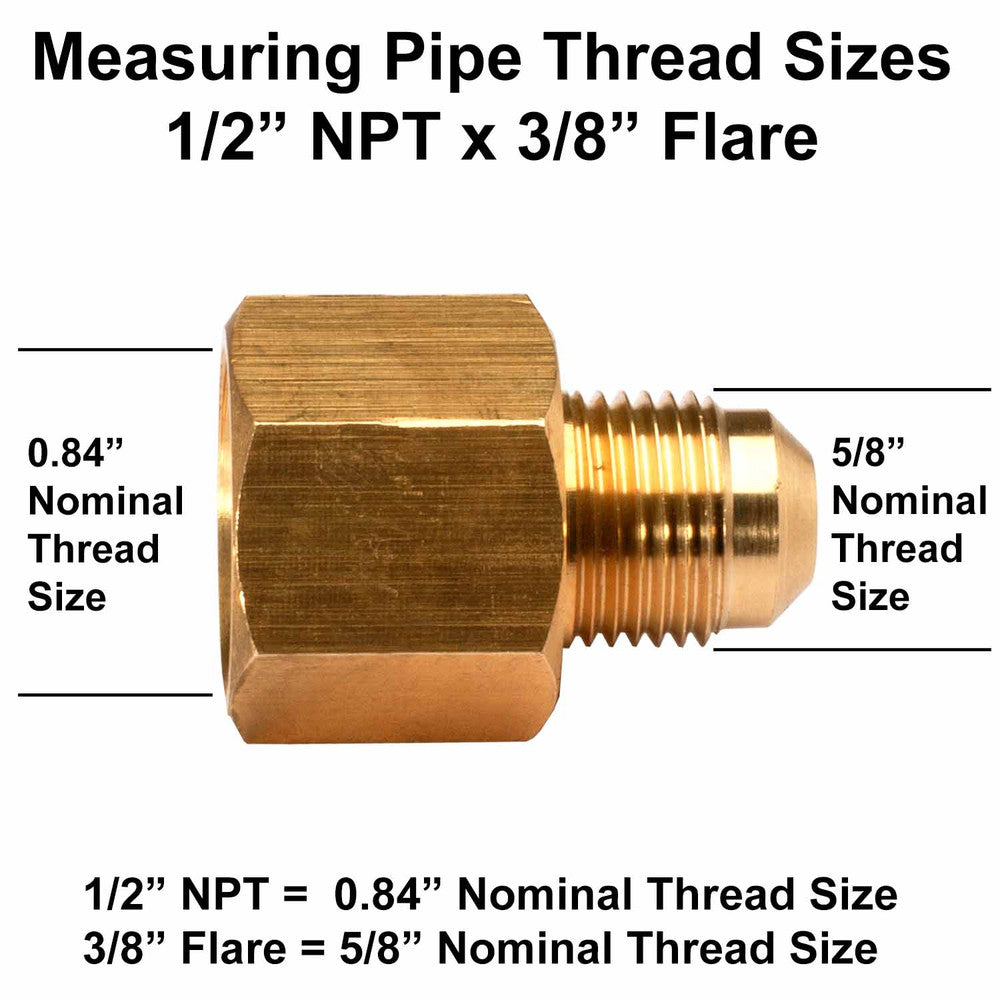 3/8" Male Flare x 1/2" Female NPT Coupling